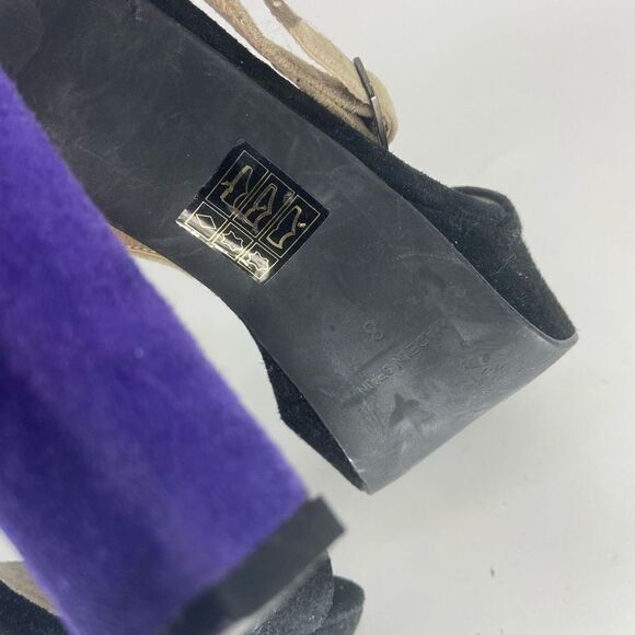 Free People Women's Colorblock Open-Toe Suede Strappy Platform Heels Size 8 - Picture 7 of 7